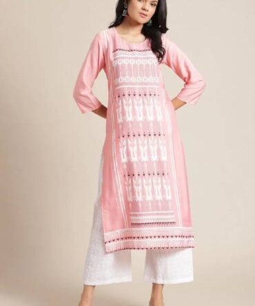 Pink Straight Kurta