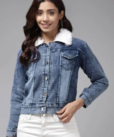 Solid Blue Denim Jacket