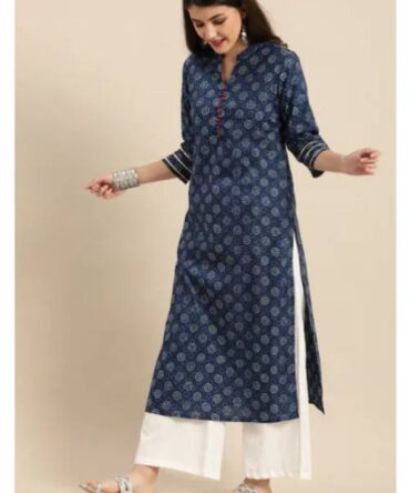 Cotton Embellished Straight Kurta